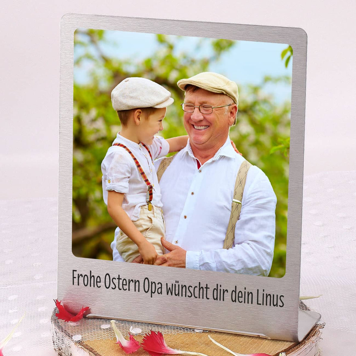 Bilderrahmen mit Bild und Text