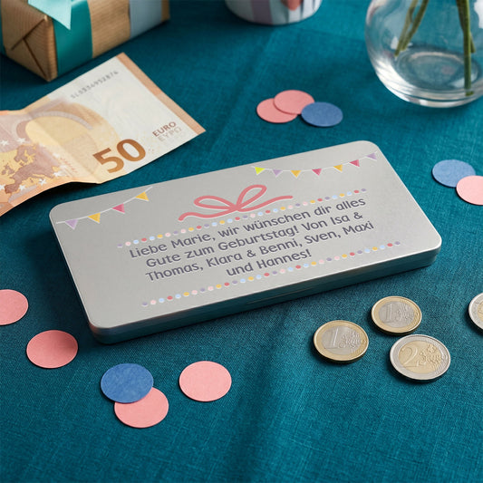 Geschenkbox für Geld oder Gutscheine zum Geburtstag