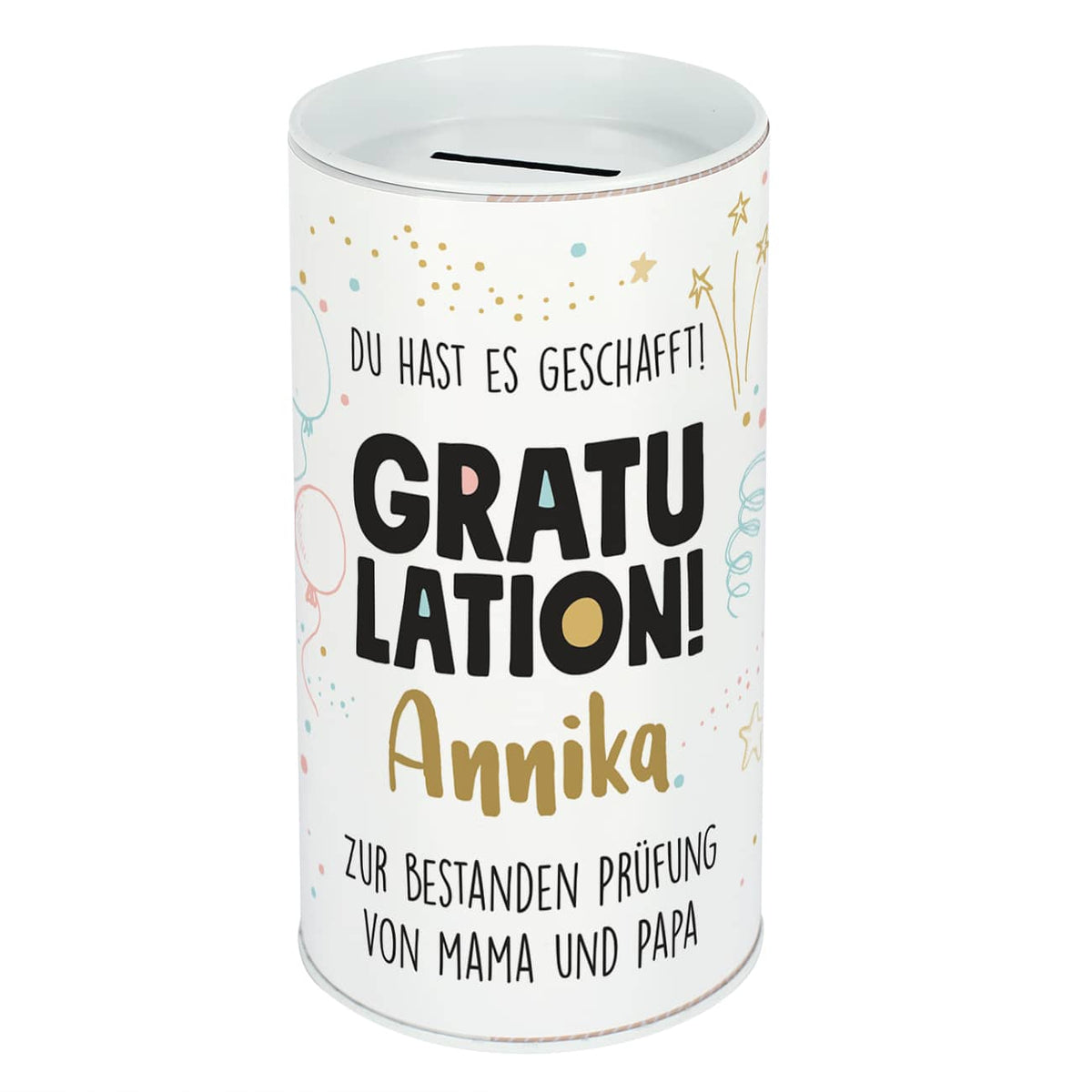 Personalisierte Spardose mit Name & Text personalisiert