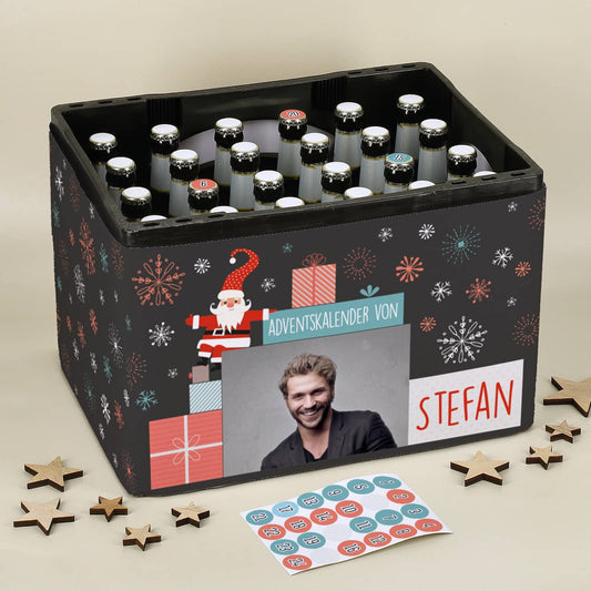 DIY Bierkasten-Adventskalender Set mit Ihrem Foto und Name personalisiert