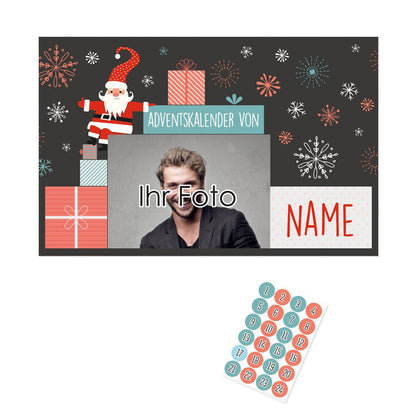 DIY Bierkasten-Adventskalender Set mit niedlichem Weihnachtsmann