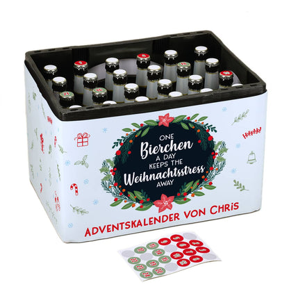 One Bierchen a day.keeps the Weihnachtsstress away - DIY Adventskalender Set