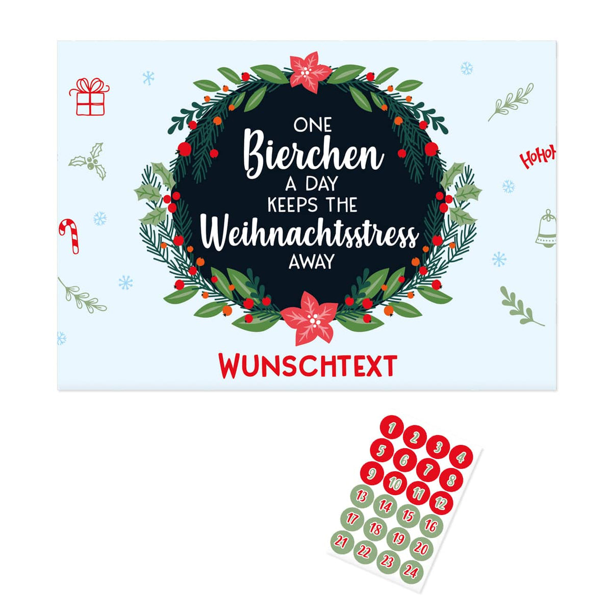 DIY Adventskalender Set für Bierkästen mit Ihrem Wunschtext