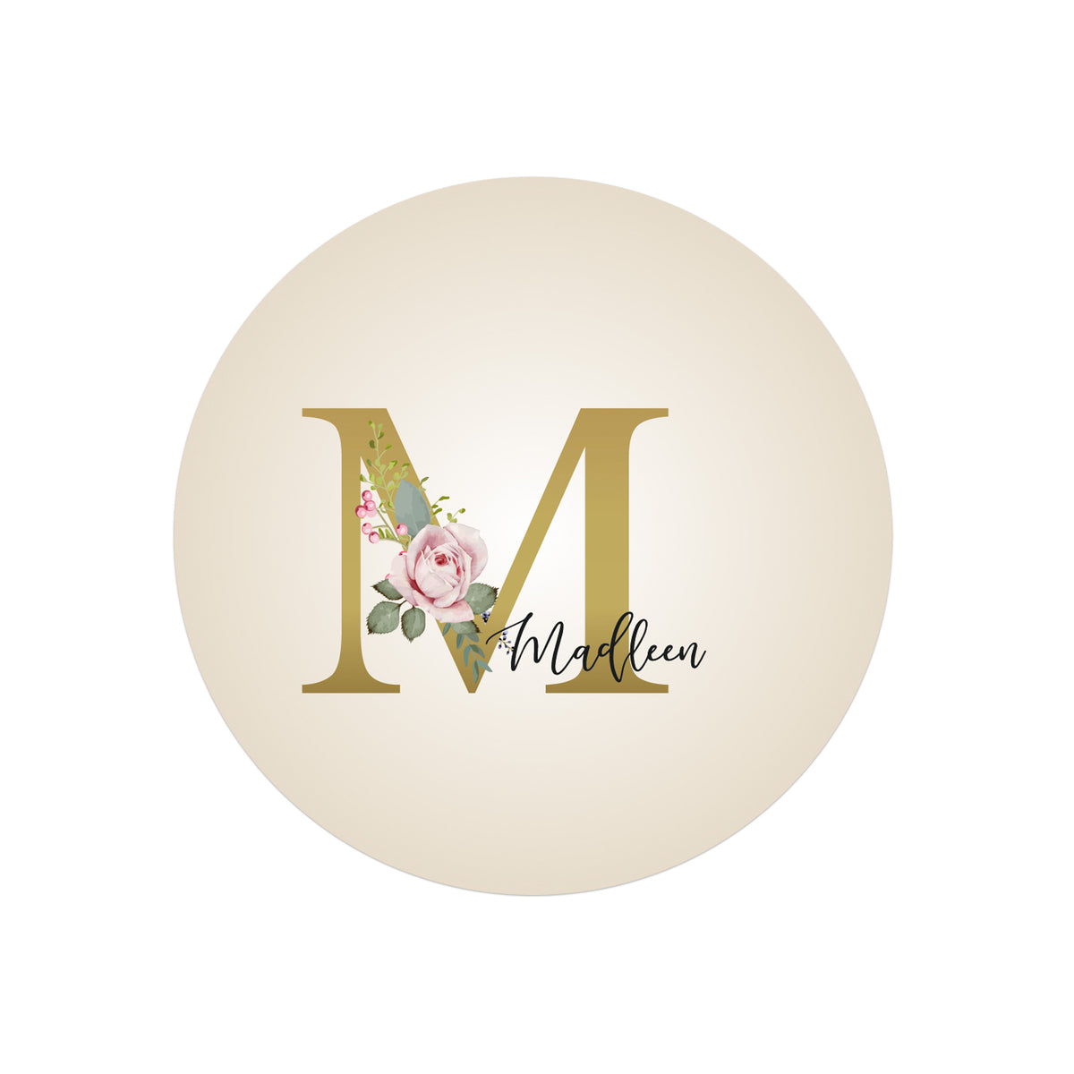 Freigestellter Sticker mit Monogramm