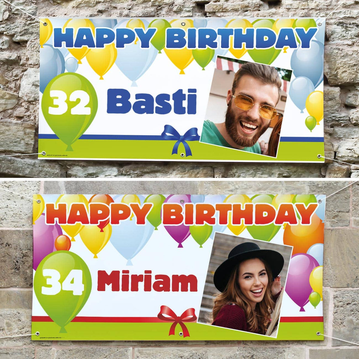 Banner zum Geburtstag mit Foto und Personalisierung