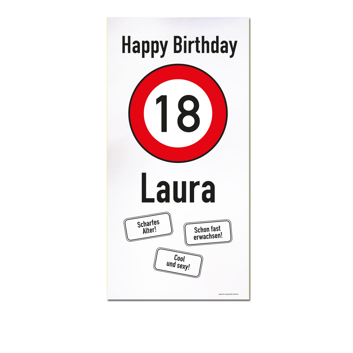 Banner zum 18. Geburtstag mit Name