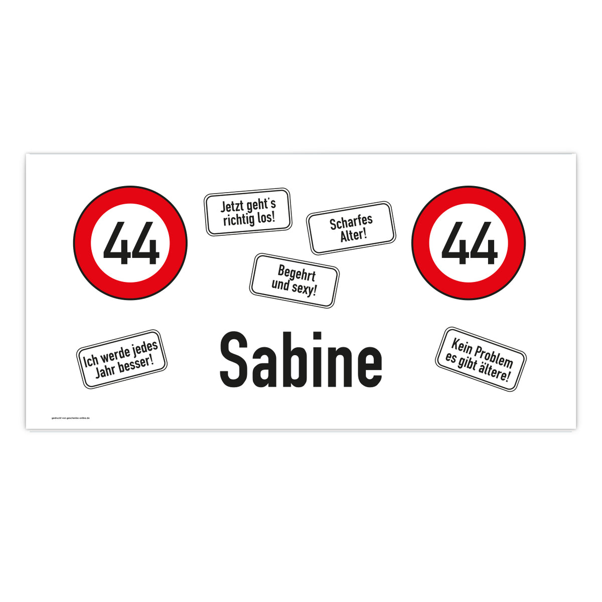 Banner zum Geburtstag mit Namen und Alter
