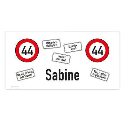 Banner zum Geburtstag mit Namen und Alter