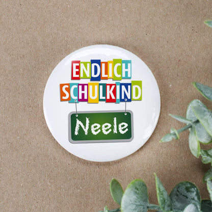 Button zum Schulstart mit Name