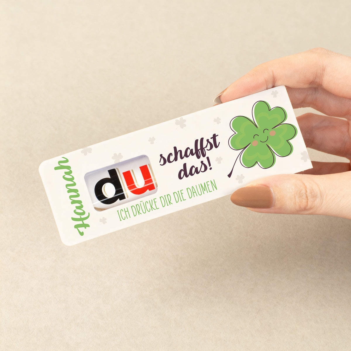 duplo Riegel als Glücksbringer personalisiert mit Name & Wunschtext | Geschenk für Prüfung & Abitur