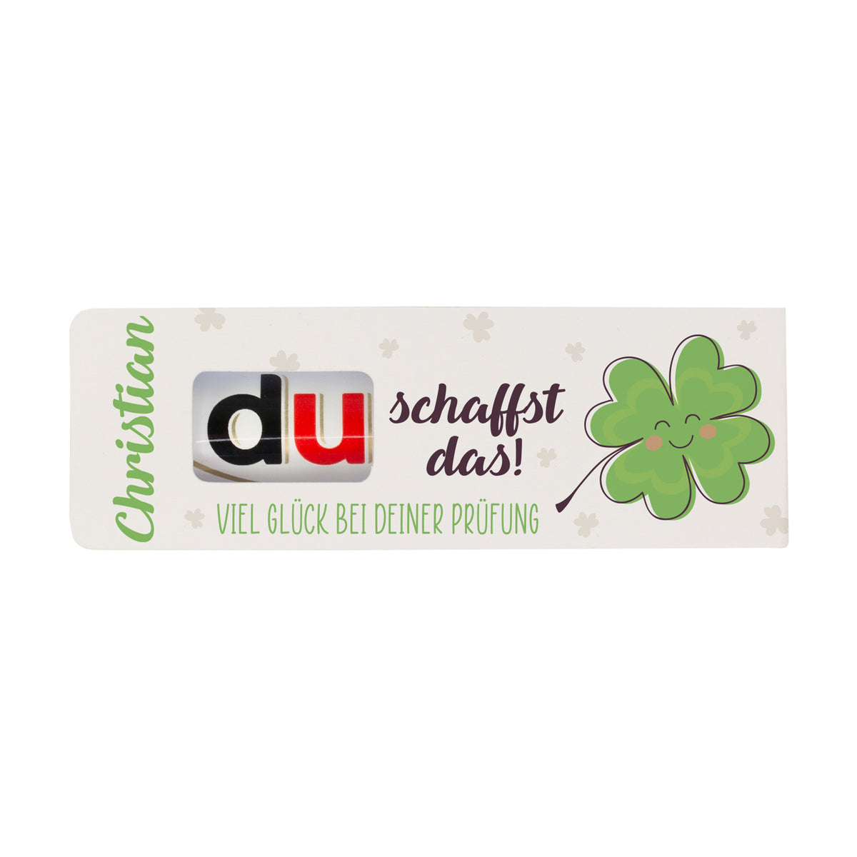 duplo Riegel als Glücksbringer personalisiert mit Name & Wunschtext | Geschenk für Prüfung & Abitur