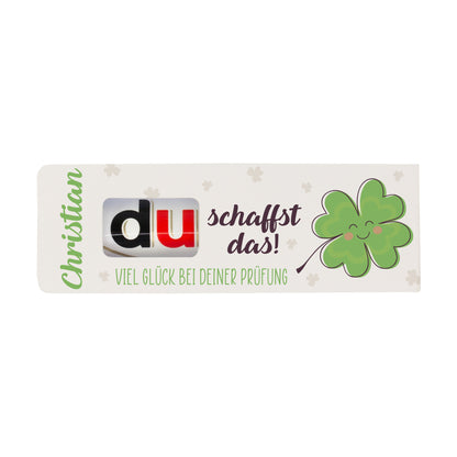 duplo Riegel als Glücksbringer personalisiert mit Name & Wunschtext | Geschenk für Prüfung & Abitur