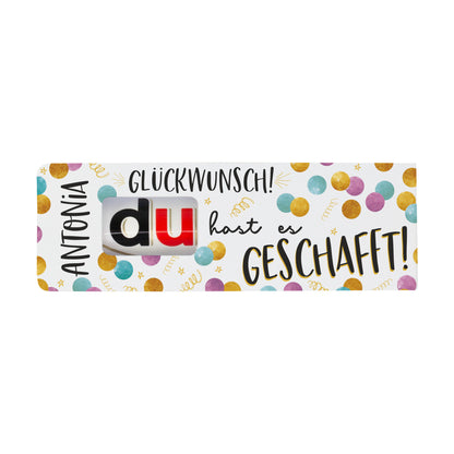 Personalisierte duplo Hülle mit Name Antonia und Spruch Glückwunsch du hast es geschafft