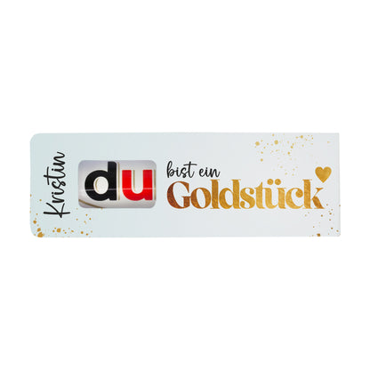 duplo Verpackung mit Aufschrift bist ein Goldstück und personalisiertem Namen Kristin
