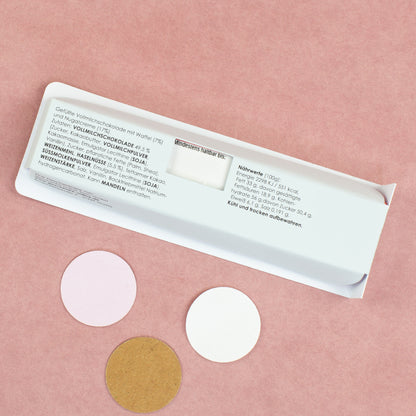 Rückseite der duplo Verpackung mit Produktinformationen und Zutatenübersicht