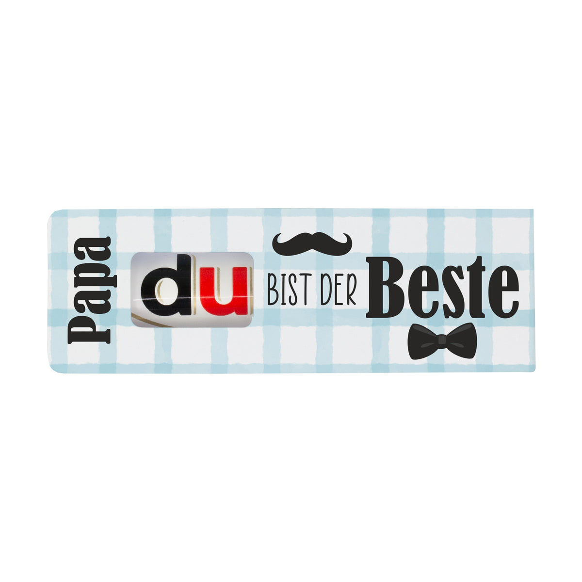 Personalisierter duplo Riegel „Papa du bist der Beste“ im blauen Design