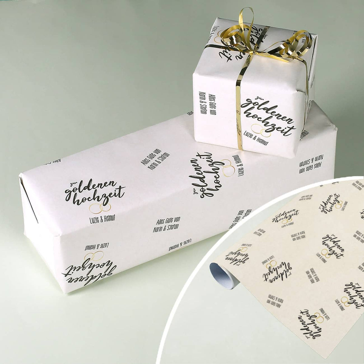 Geschenkpapier zur goldenen Hochzeit