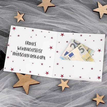Geldkarte "Fröhliche Weihnachten" mit Name und Wunschtext