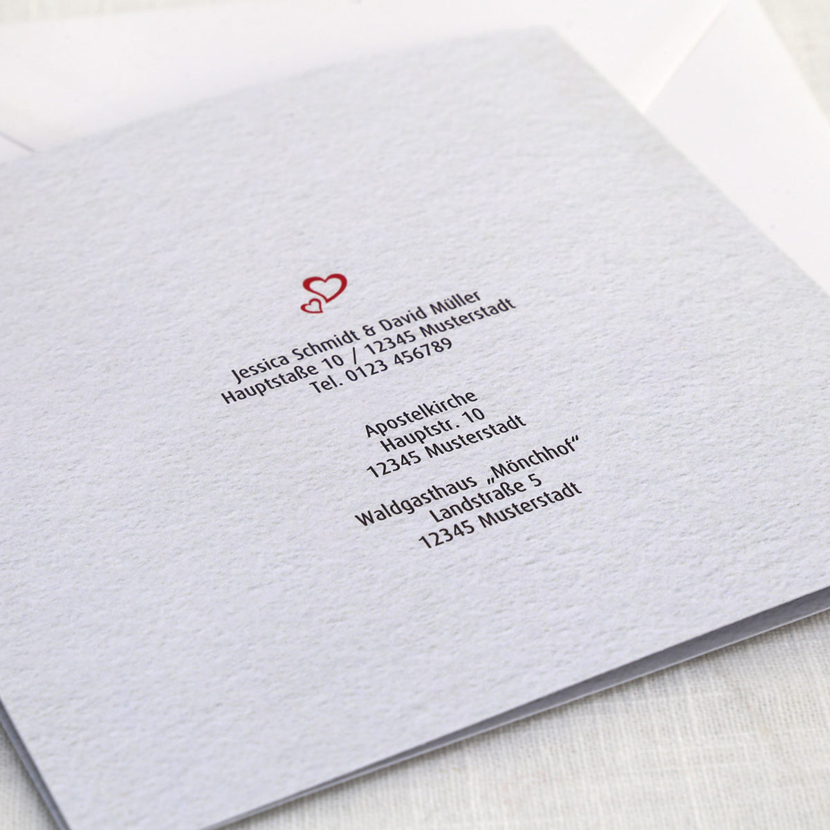 Einladungskarte zur Hochzeit mit Herz-Ausschnitt und Foto
