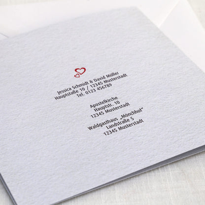 Einladungskarte zur Hochzeit mit Herz-Ausschnitt und Foto