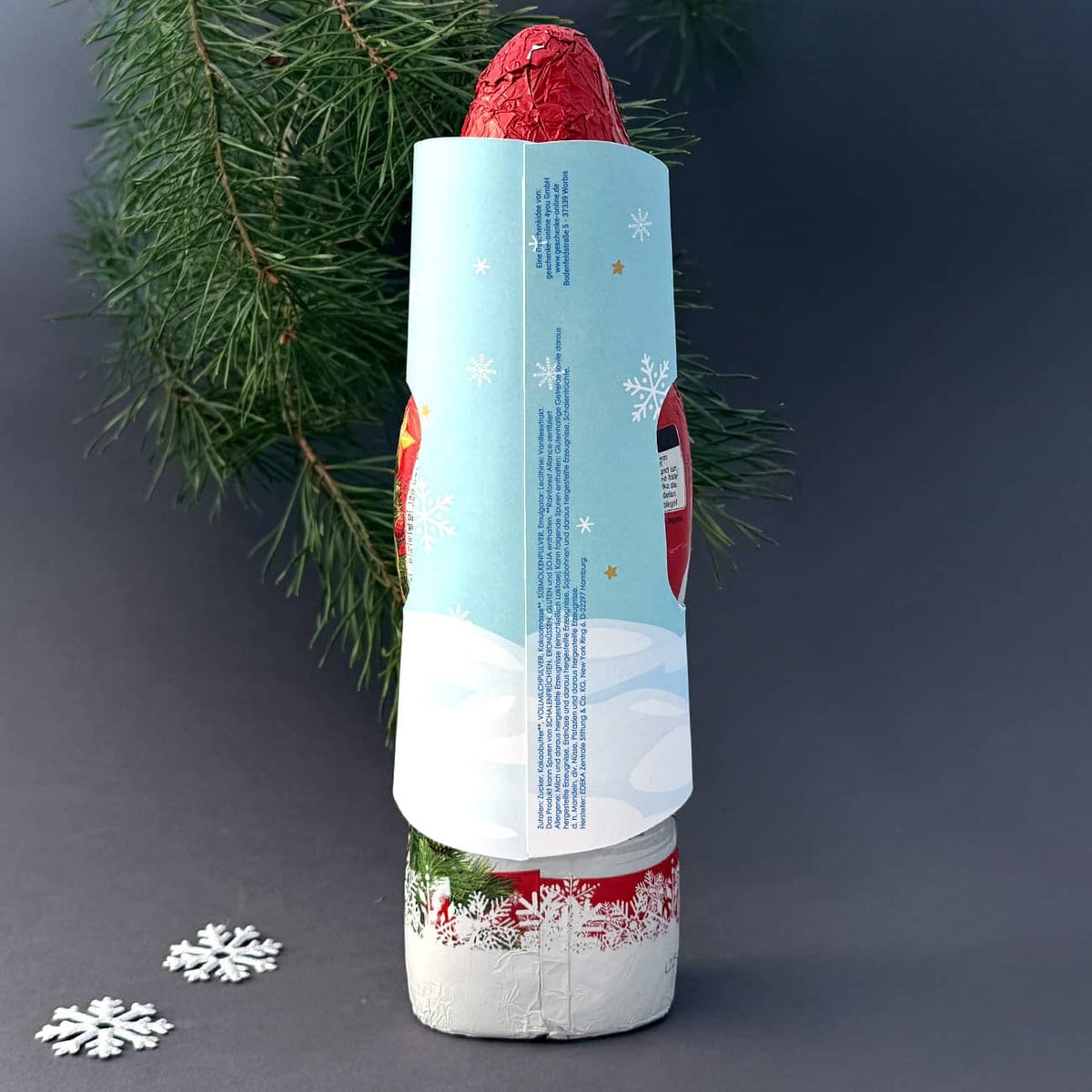 Schokoladen-Weihnachtsfrau Hinteb
