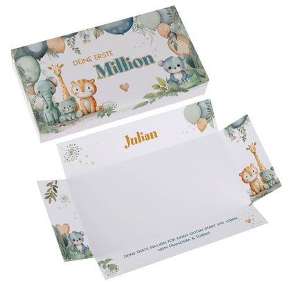 Deine erste Million - Überraschungsbox für Geldgeschenke zu Geburt, Taufe, Geburtstag