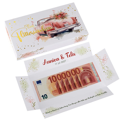 Geldgeschenk zur Hochzeit - persönliche Geschenkbox mit Goldfolie veredelt