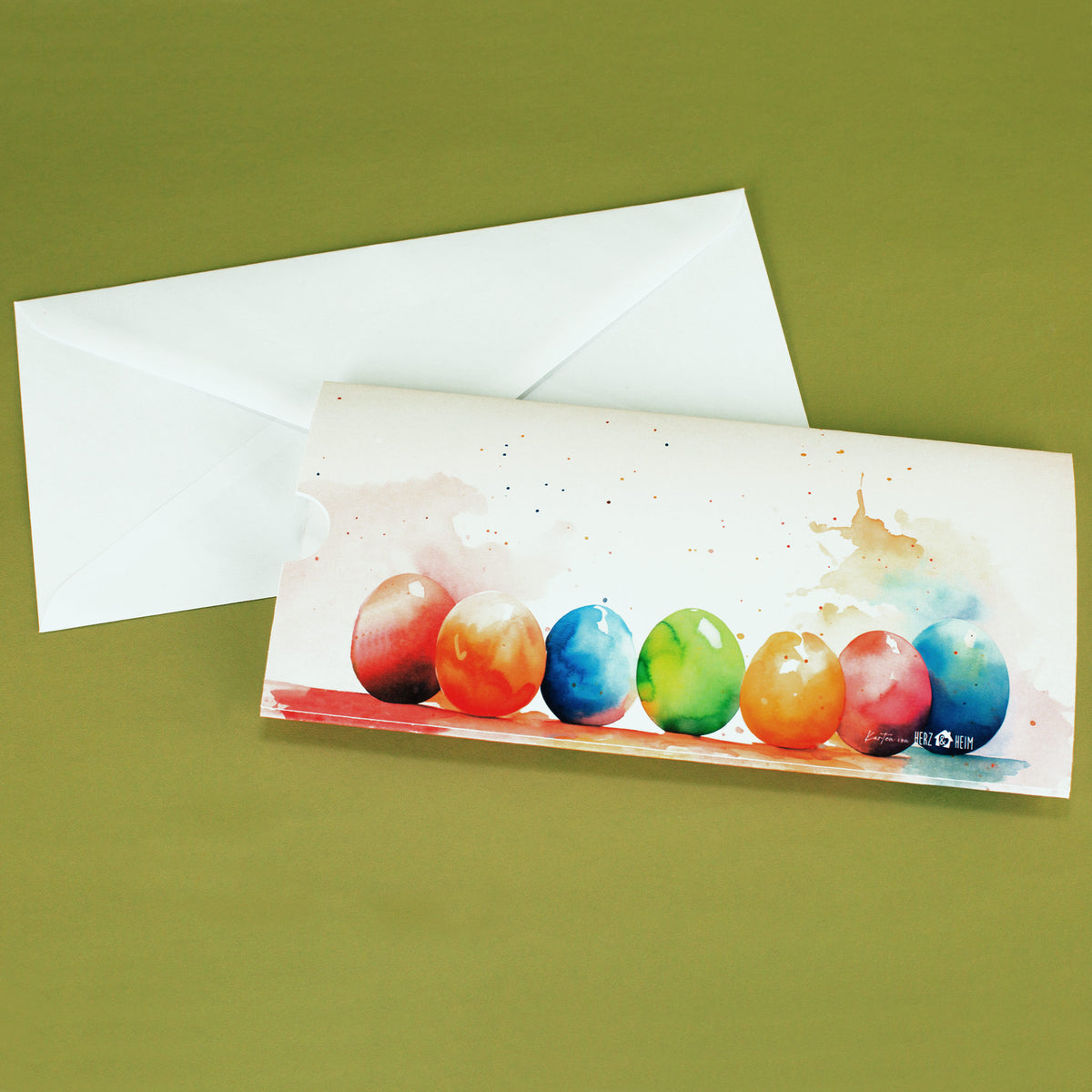 Geldgeschenk zu Ostern - Ziehkarte mit niedlichem Hasen und Ihrem Text