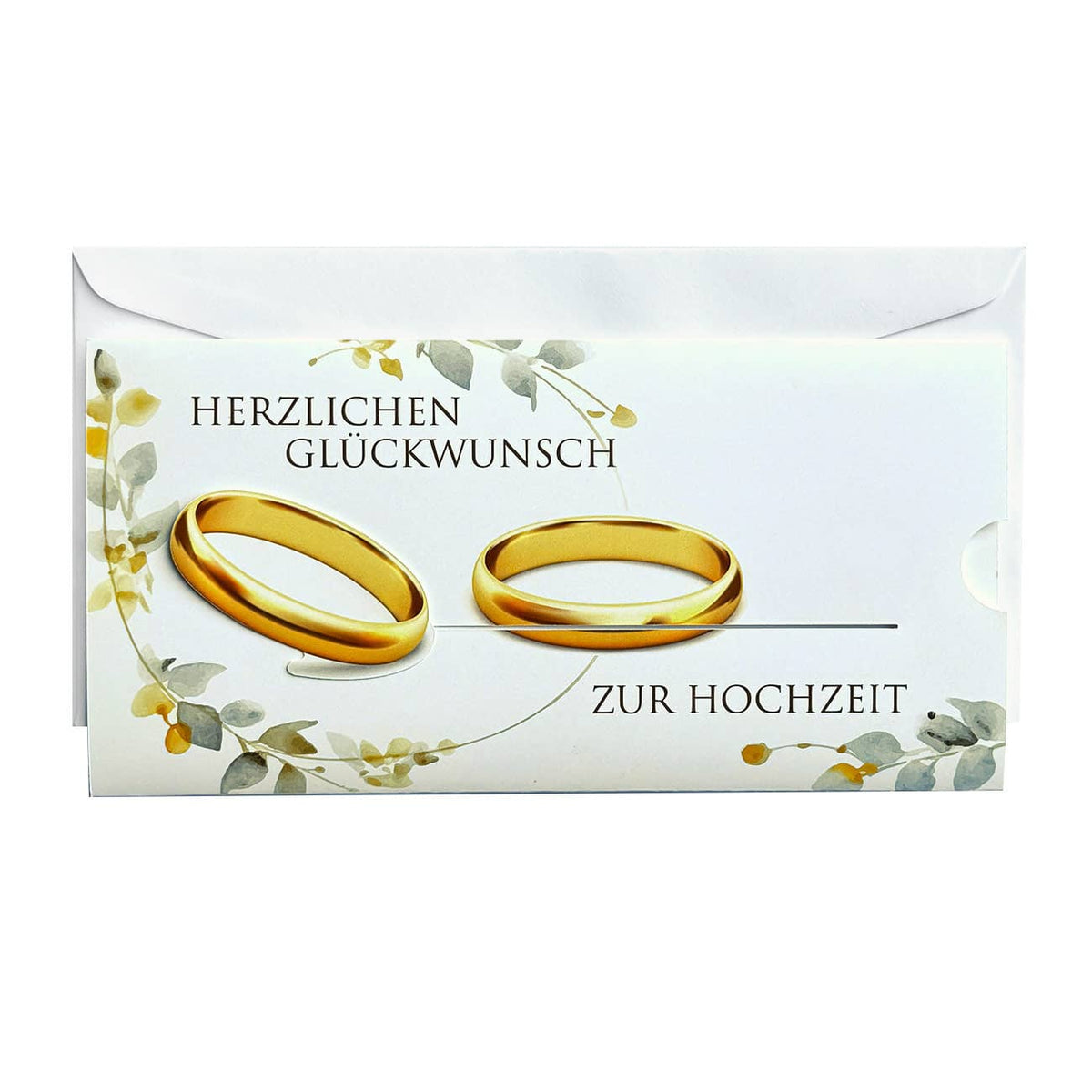 Geldgeschenk - Ziehkarte zur Hochzeit mit Ringen