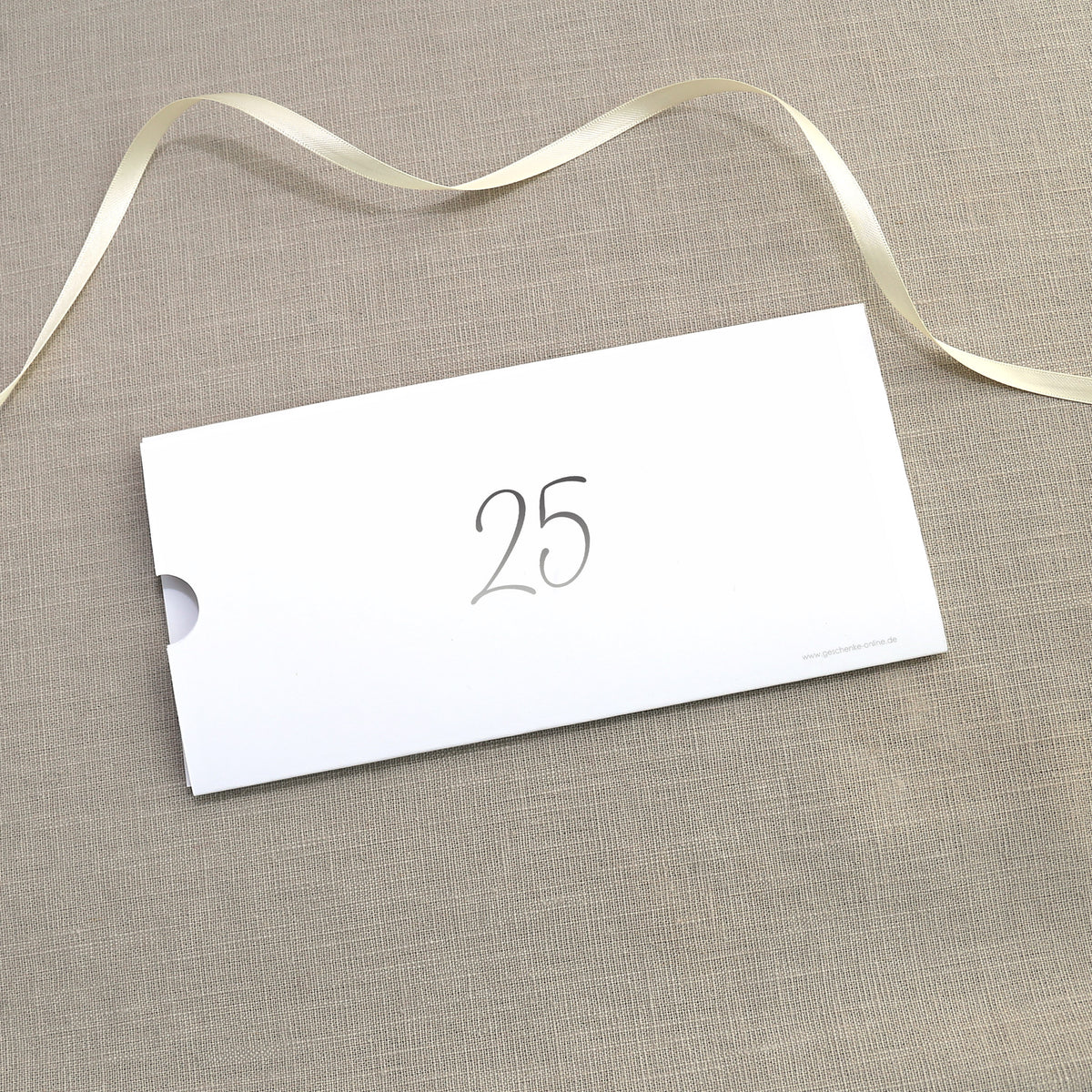Hochzeitseinladung - Ziehkarte mit zwei Fotos zur Silberhochzeit mit Wunschdaten