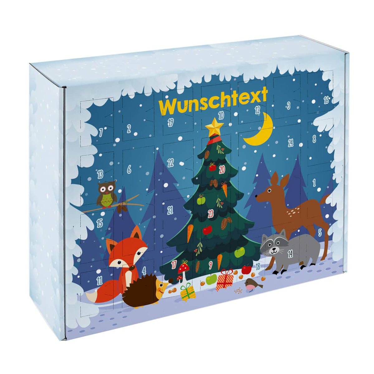 Adventskalender zum selbst befüllen mit Waldtier-Weihnachten