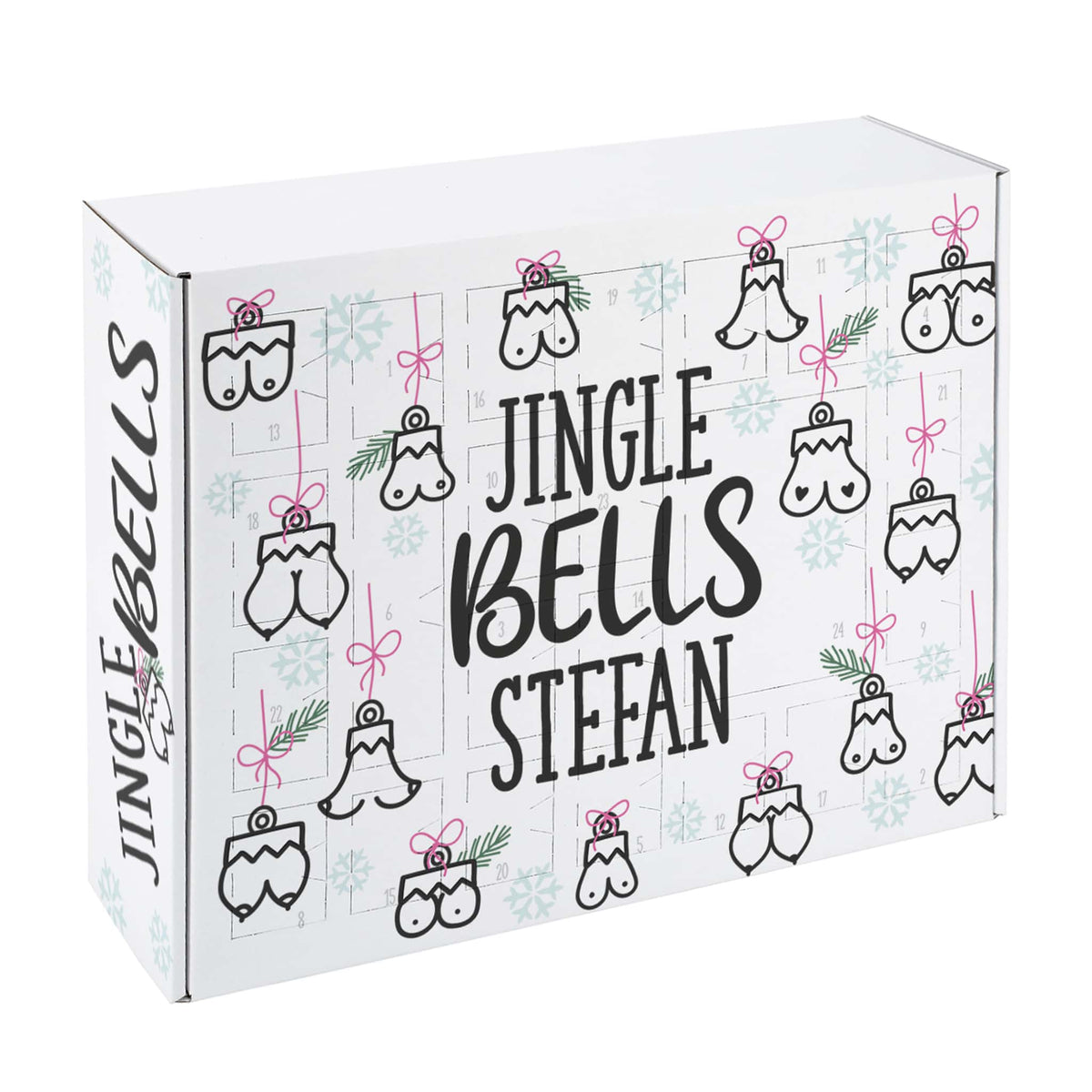 Personalisierter DIY Adventskalender mit lustigem Busen-Motiv