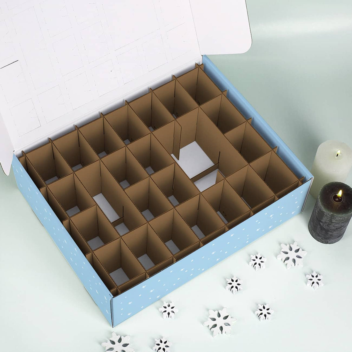 Adventskalender mit grünem Traktor - Innenansicht