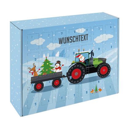 Adventskalender mit grünem Traktor für Jungen