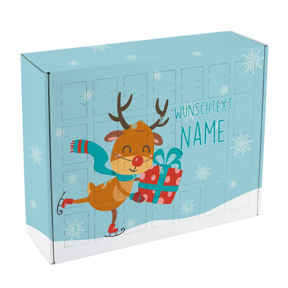 Adventskalender zum selber Füllen mit niedlichem Rentier