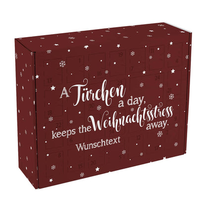 Adventskalender mit lustigem Spruch zum selbst Befüllen