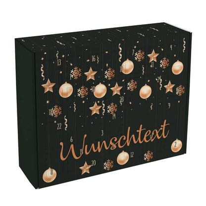 DIY Adventskalender zum selbst Befüllen mit roségoldenem Weihnachtsschmuck