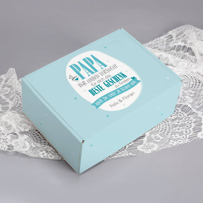 Geschenkverpackung zum Vatertag mit Text