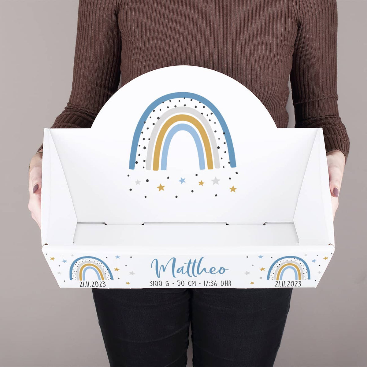 Geschenkkorb Regenbogen zur Geburt
