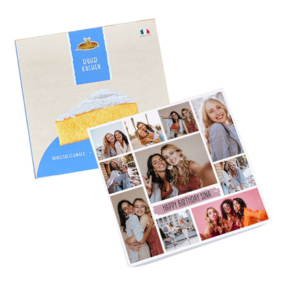 Freigestelltes Produktbild der Vanille Kuchenverpackung – individuell bedruckt mit Fotos