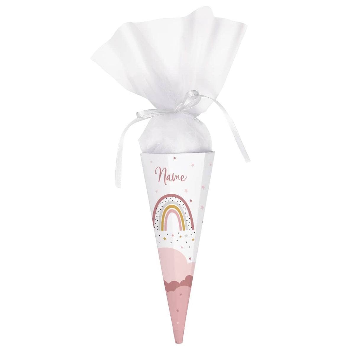 Kleine Geschwistertüte mit Nylon Tüll und Name nach Wunsch
