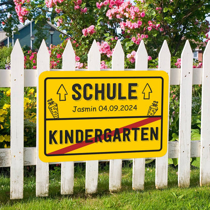 Ortsschild zur Einschulung mit Ihrem Wunschtext - 70 x 50 cm