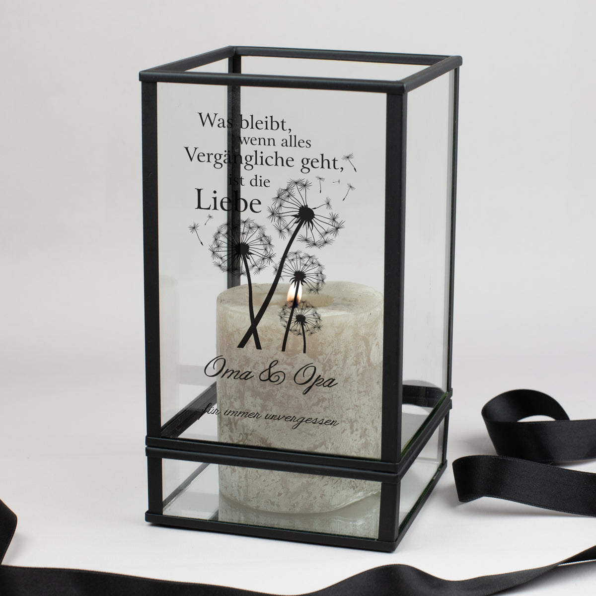 Trauer Windlicht mit Pusteblumenmotiv | Personalisierte Laterne mit Name & Datum Ritzenhoff & Breker