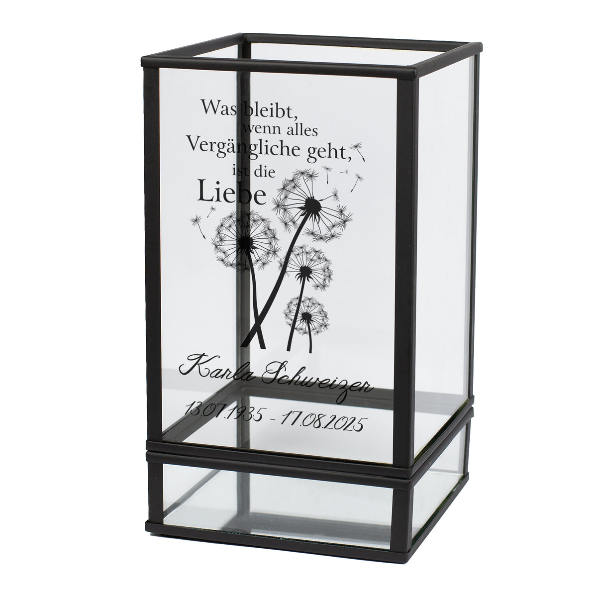 Trauer Windlicht mit Pusteblumenmotiv | Personalisierte Laterne mit Name & Datum Ritzenhoff & Breker