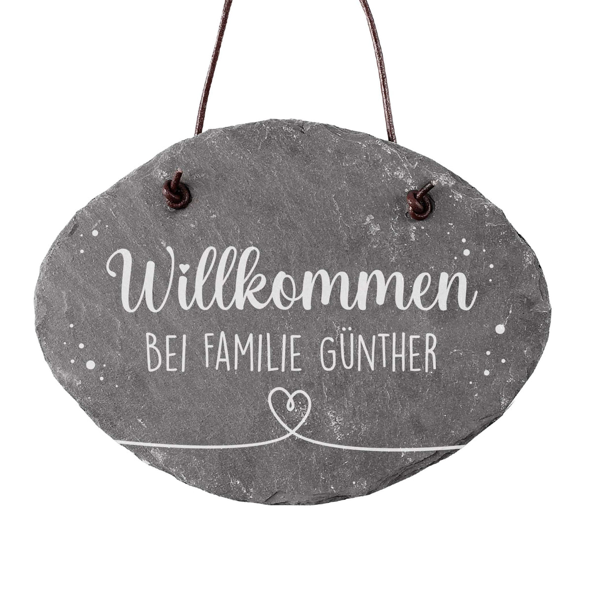 Willkommensschild aus Schiefer