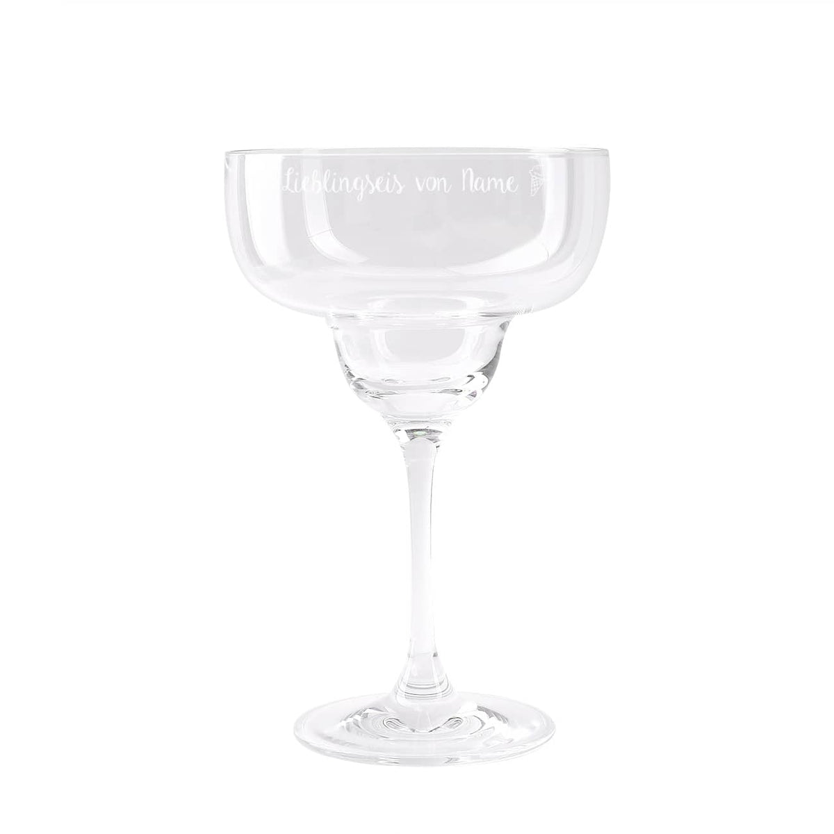 Formschöner Eisbecher graviert mit Lieblingseis von und Name
