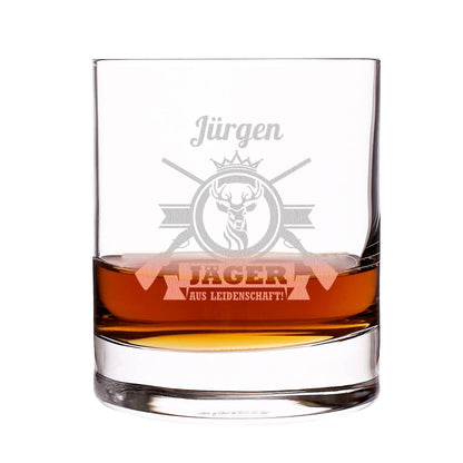 Jäger aus Leidenschaft - graviertes Whiskyglas