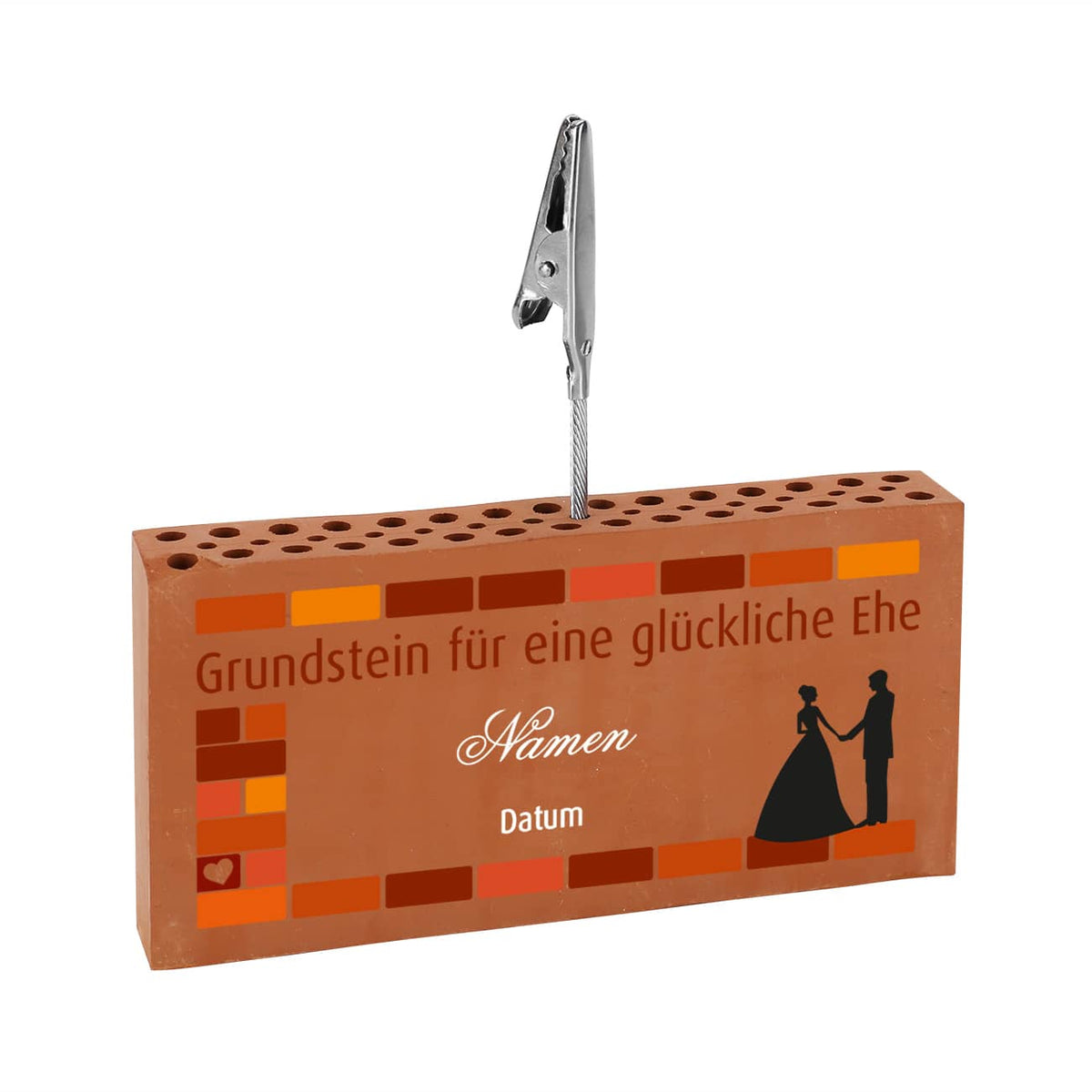Ziegelstein als Geldclip zur Hochzeit