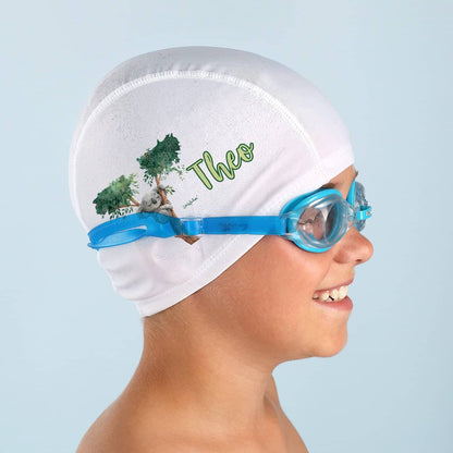 Kinderbadekappe mit Koala-Motiv und Name bedruckt
