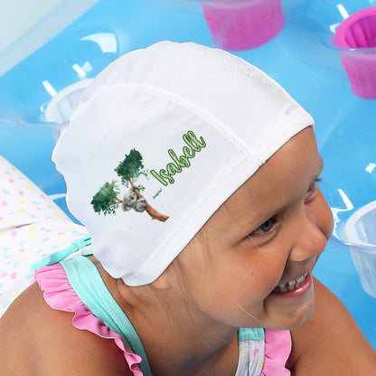 Kinderbadekappe mit Koala-Motiv und Name bedruckt